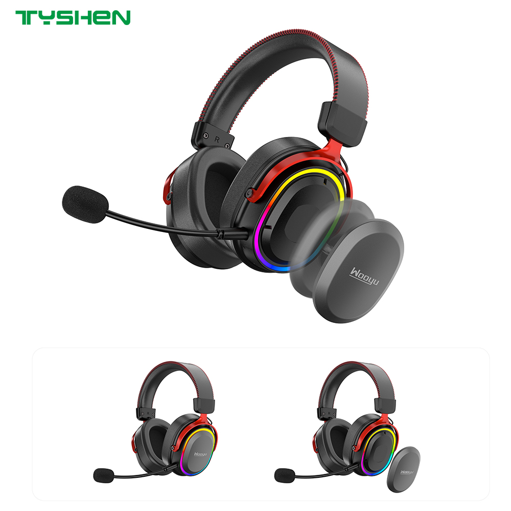 New RGB Light Gaming Headphones 50mm Bass Stereo Wireless Headset With Mic