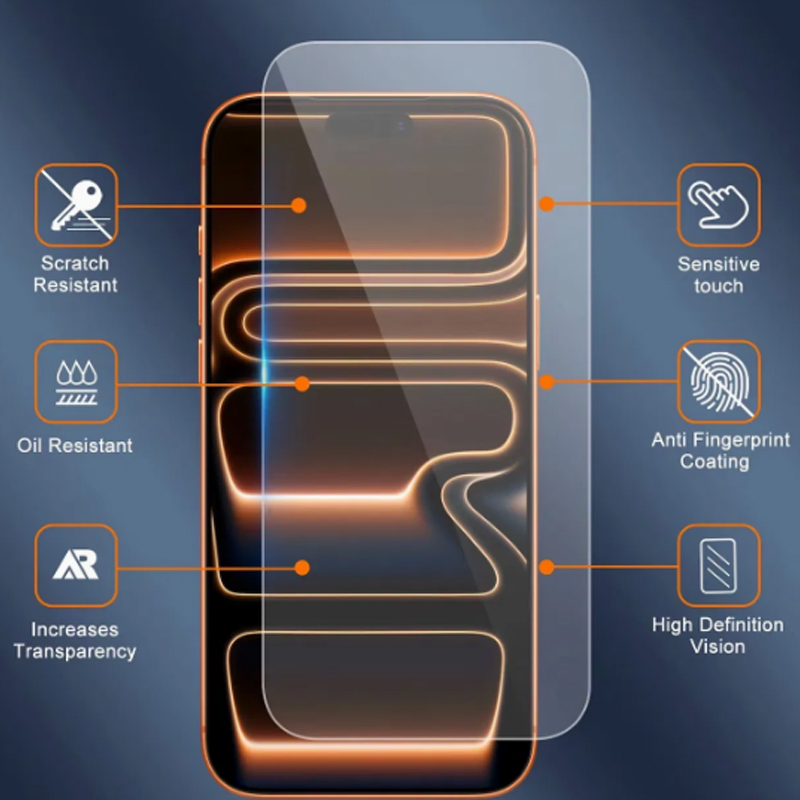 Factory Wholesale Clear Tempered Glass Screen Protector for iPhone 16 Pro Max 17 Pro Max HD Anti Fingerprint