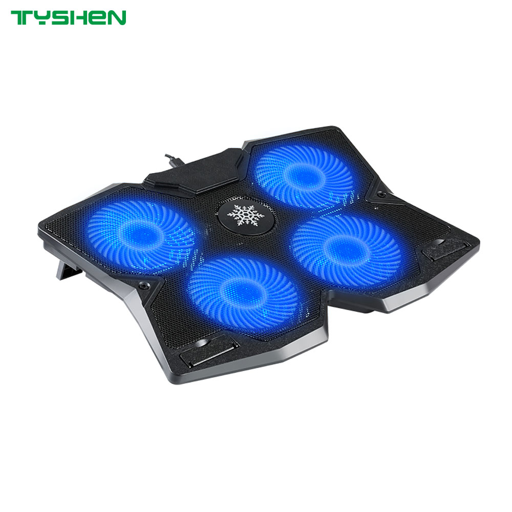 Butterfly Design Quad Fan High Airflow Anti-Slip Cooling Stand for 17-Inch Laptop