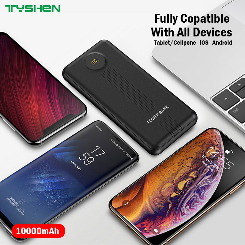 10000mAh Power Bank with Detachable 3 Cables
