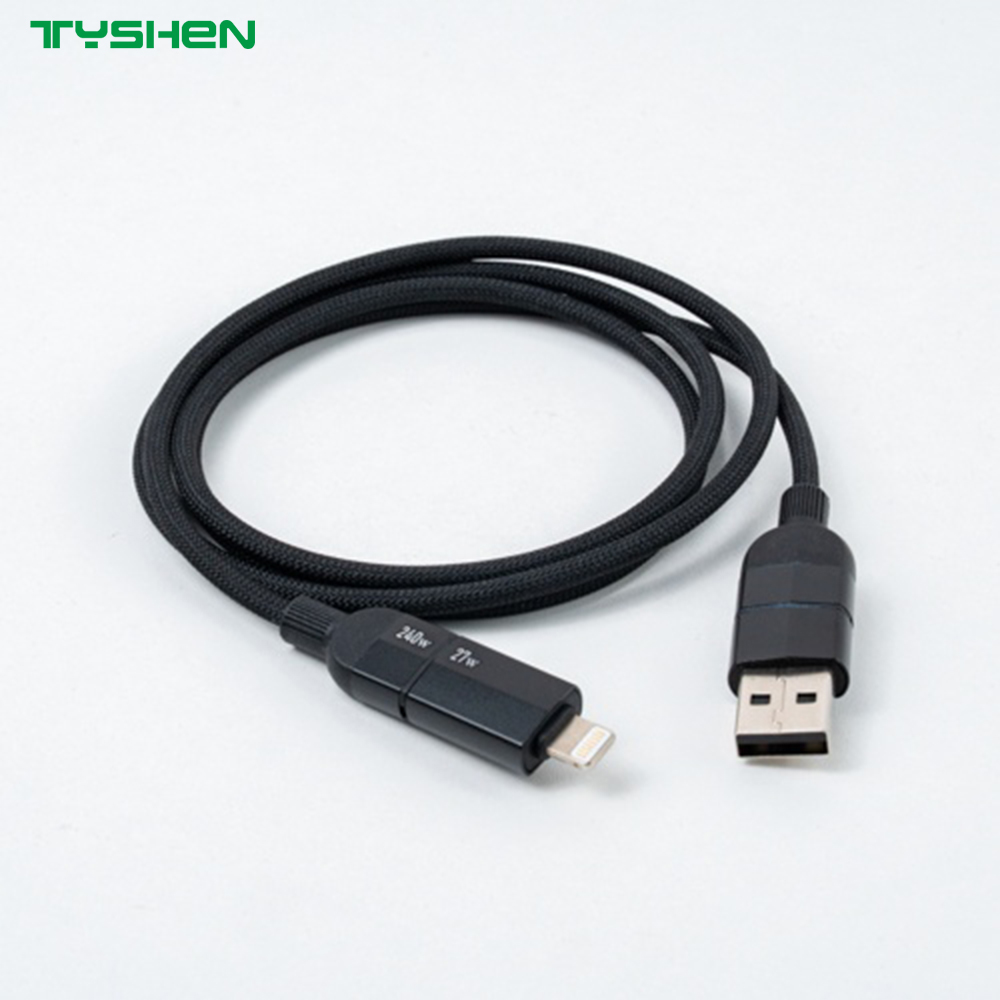 4 in1 100W/240W Fast Charging Cable Multi Port USB Cable for Phone/Laptop/Tablet