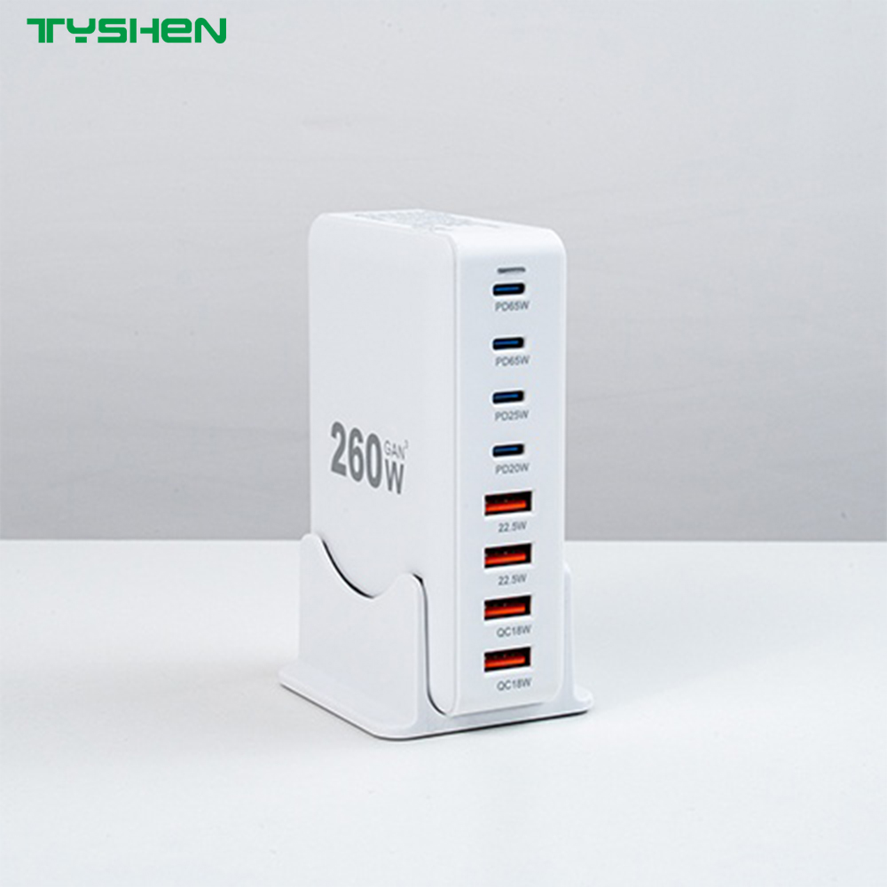 260W 8-Port Fast Charging Station phone/laptop Desktop Charger US/EU/AU/KR Fast Charger