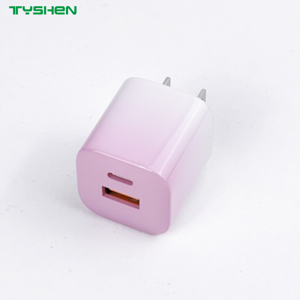 35W US Plug Mini Fast Charger with Dual Port USB&C Charger