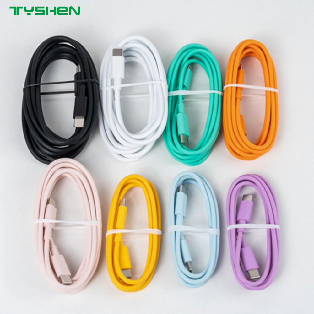 60W TPE USB-C to USB-C Fast Charging Cable for phone laptop