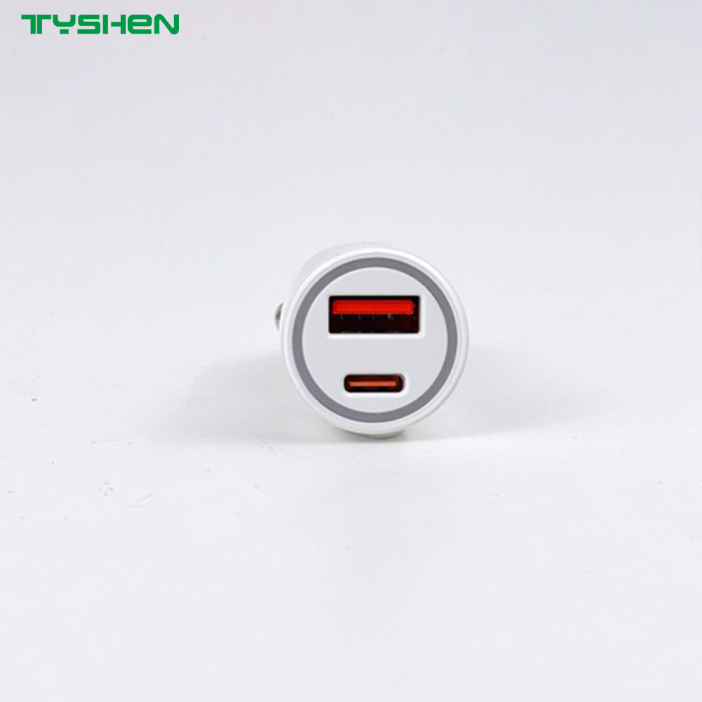 50W Mini Dual Port Fast Car Charger PD/PPS/QC Universal Car Adapter