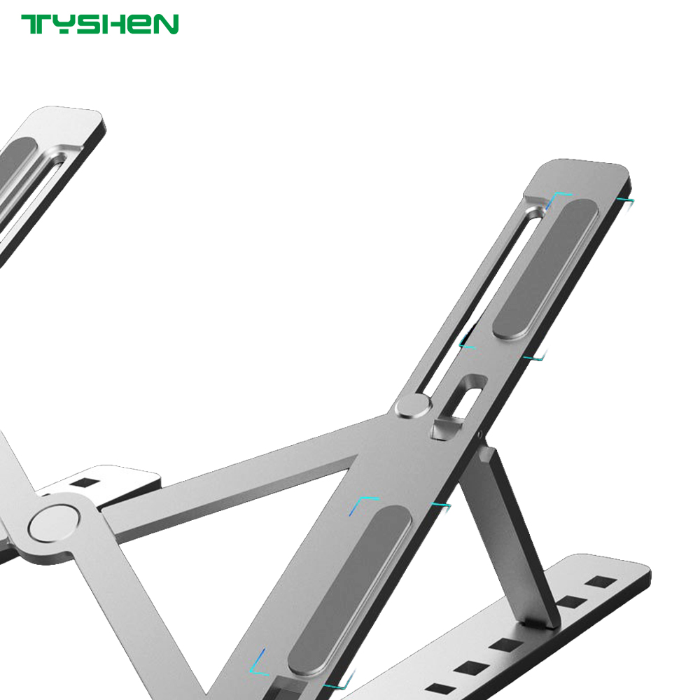Foldable Aluminum Laptop Stand with Adjustable Anti-Slip Design