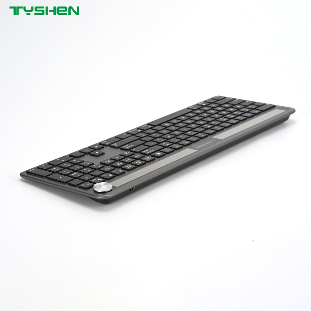 Wireless 110 Keys Office Keyboard OEM Supplier Bluetooth 2.4G Knob Control Rechargeable