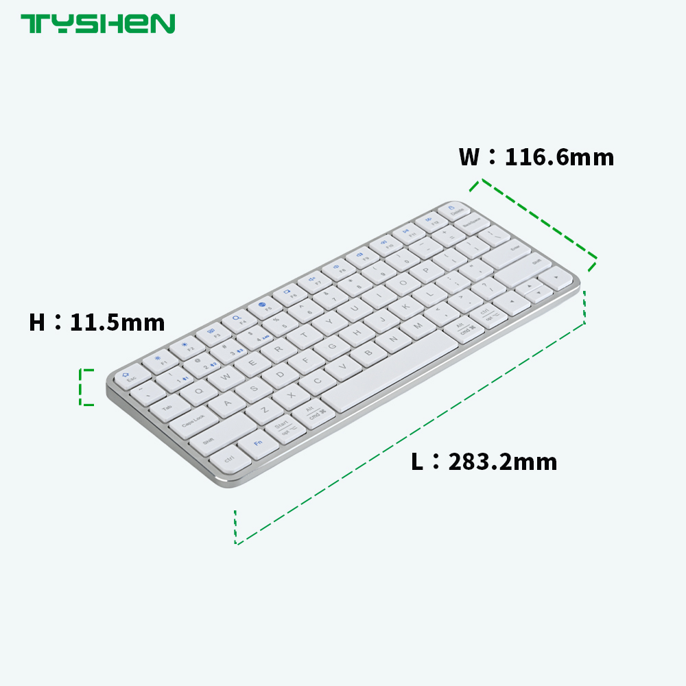 Ultra Thin 78 Keys Wireless Aluminum Keyboard for Tablet Laptop Office