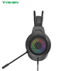 50mm Stereo Headphones With Ring RGB Light Dual Color Design Flexible Microphone