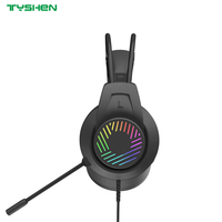 50mm Stereo Headphones With Ring RGB Light Dual Color Design Flexible Microphone