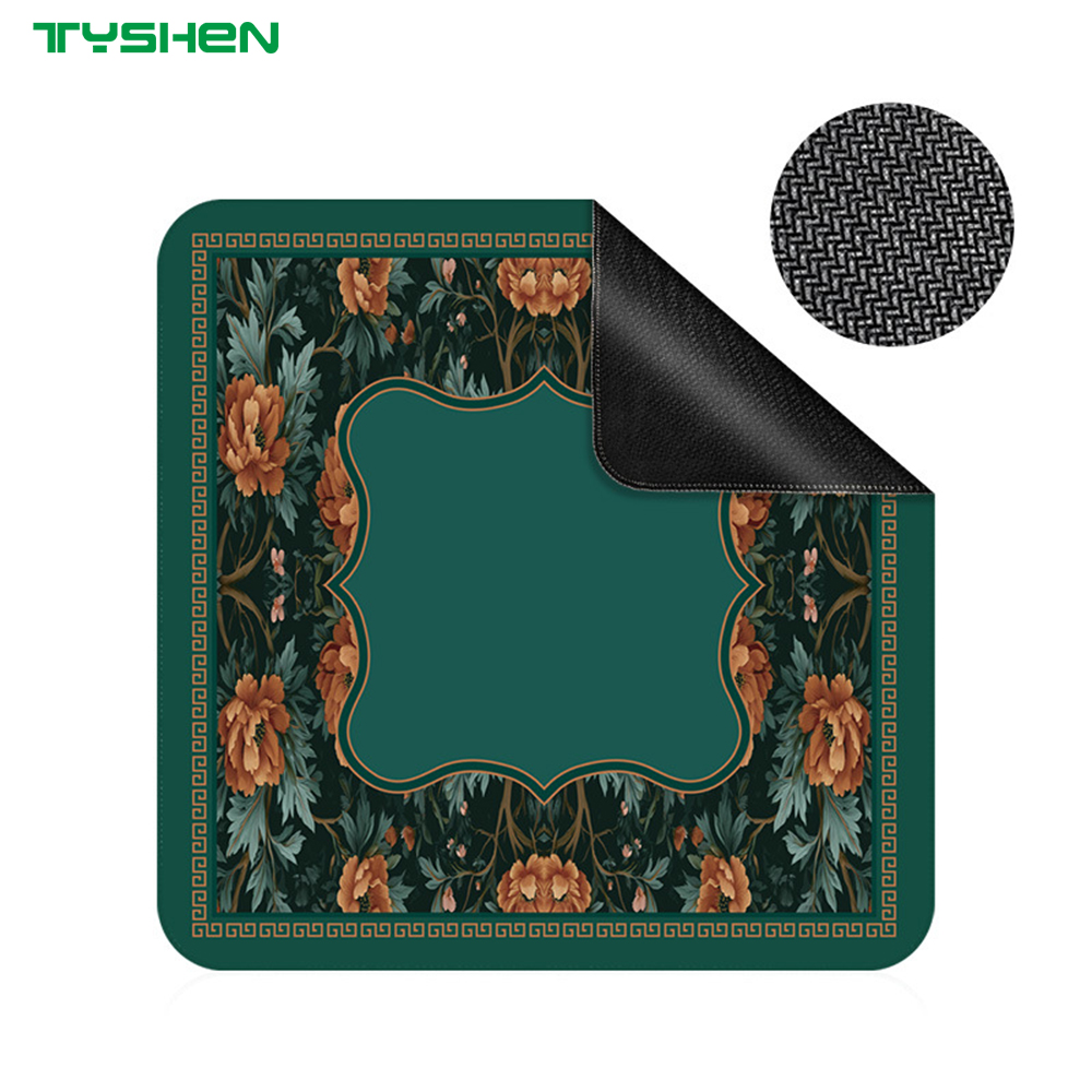 Custom Logo Jacquard Mahjong Table Mat 2mm Thick Non Slip Card Game Pad