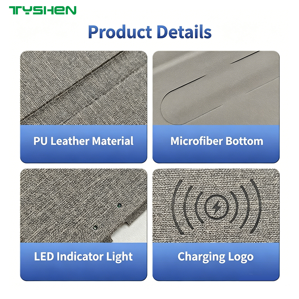 Multifunctional 15W Wireless Charging Mouse Pad with Foldable Stand and Custom Logo