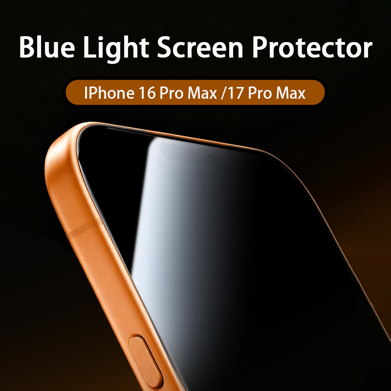 Factory Supply Anti Blue Light Tempered Glass Screen Protector for iPhone 16 Pro Max 17 Pro Max Eye Protection