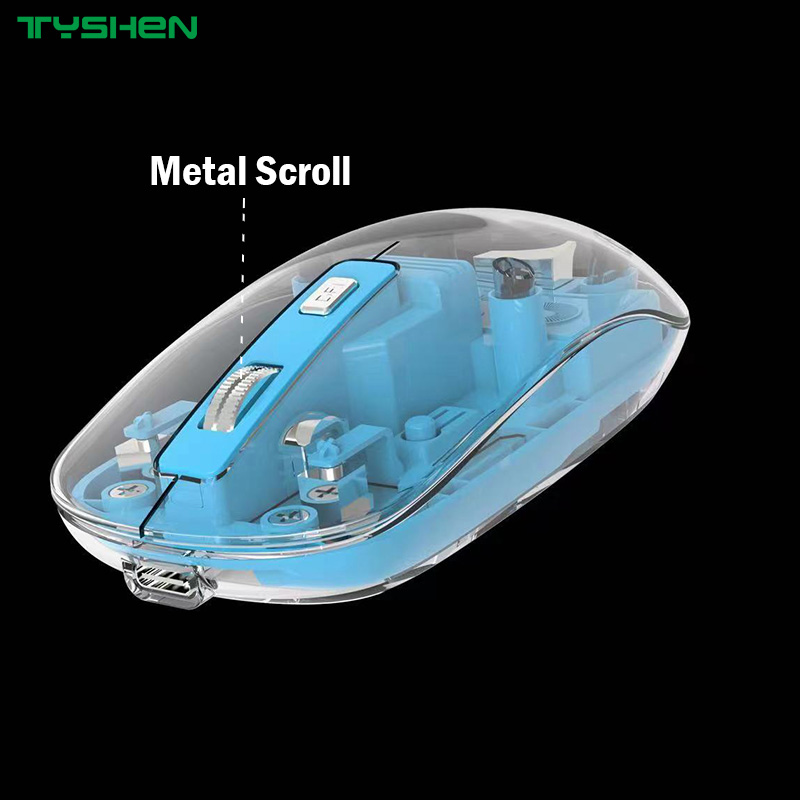 Portable Crystal Shell Dual-Mode Wireless Computer Mouse