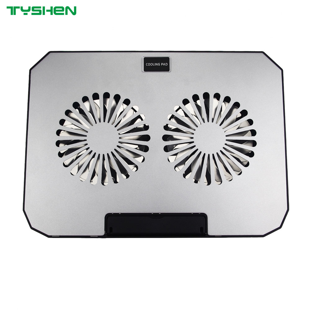 Dual Fan Laptop Cooling Stand USB Port Phone Holder Adjustable 12-17 Laptops