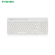 Retro Round Keycap Wireless Keyboard Multi-Device Bluetooth Full Size