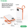 10000mAh Power Bank with Lanyard Cable Type-C&Lightining Output Quick Charge Compatible