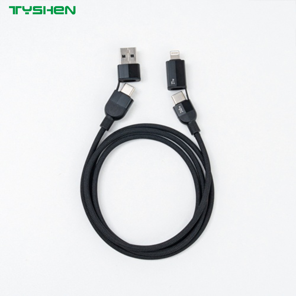 4 in1 100W/240W Fast Charging Cable Multi Port USB Cable for Phone/Laptop/Tablet