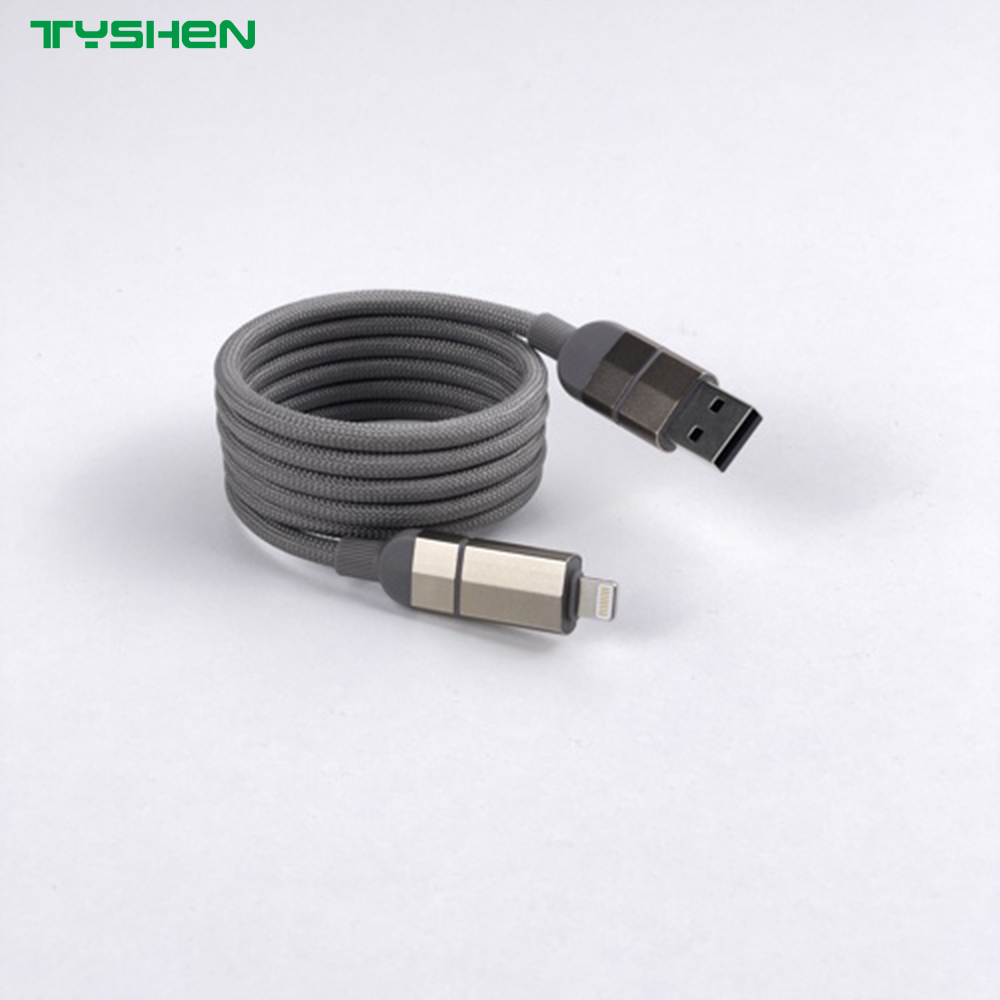 100/240W 4 in 1 Magnetic Braided Fast Charging Cable for Phone/Laptop/Tablet