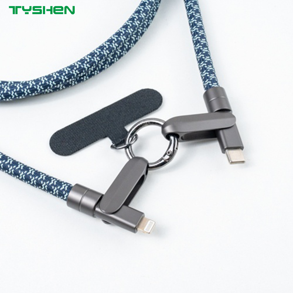 60W USB-C to USB-C Braided Phone Strap Fast Charging Data Cable