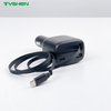 80W Digital Display Car Charger Retractable Cable USB-A USB-C Fast Charging