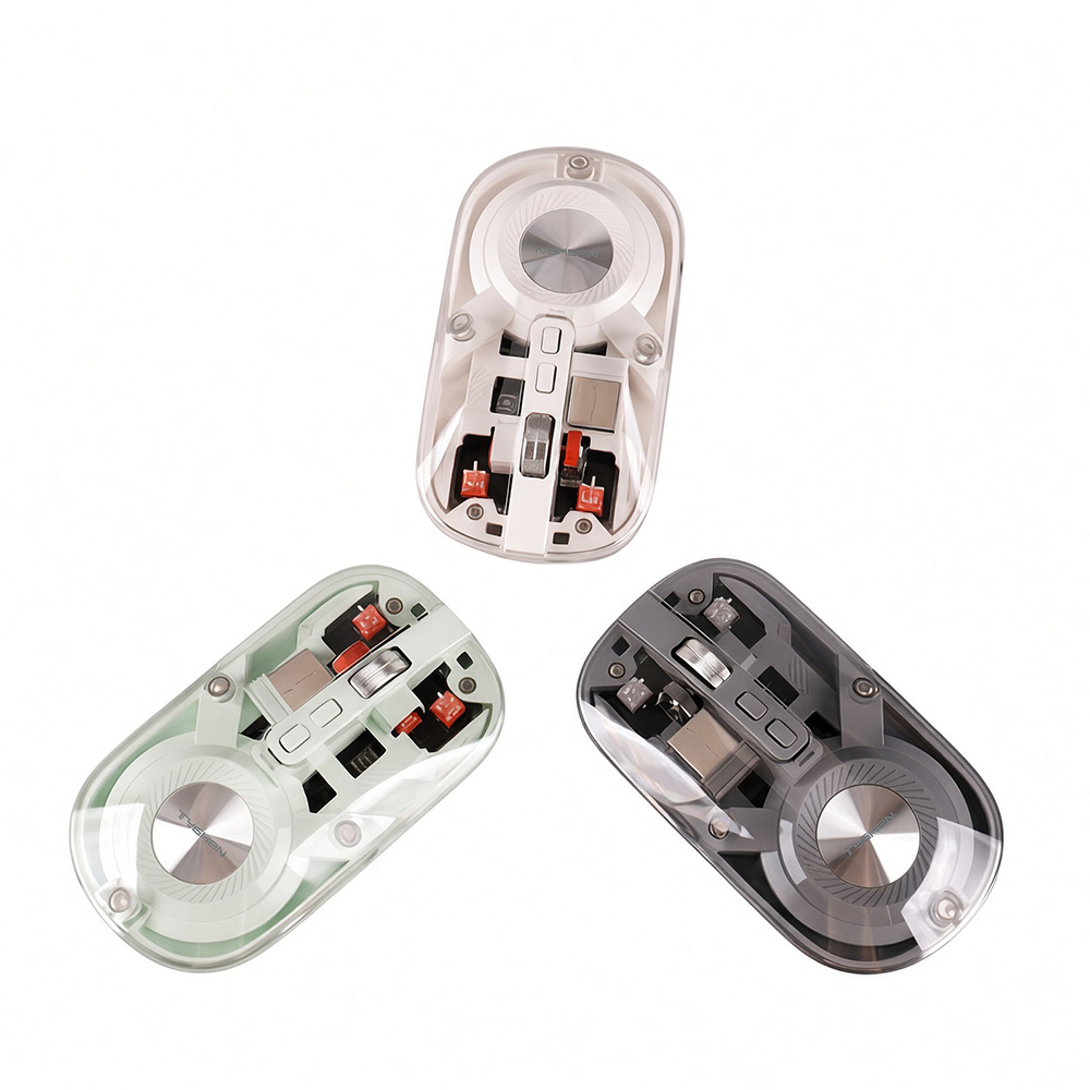 Transparent Wireless Rechargeable Mouse with Magnetic Cover
