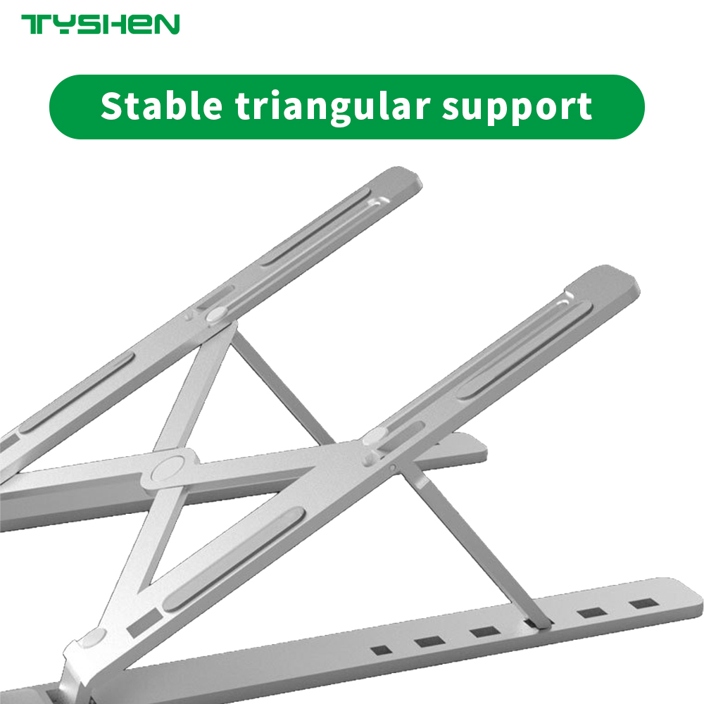 Foldable Aluminum Laptop Stand with Adjustable Anti-Slip Design