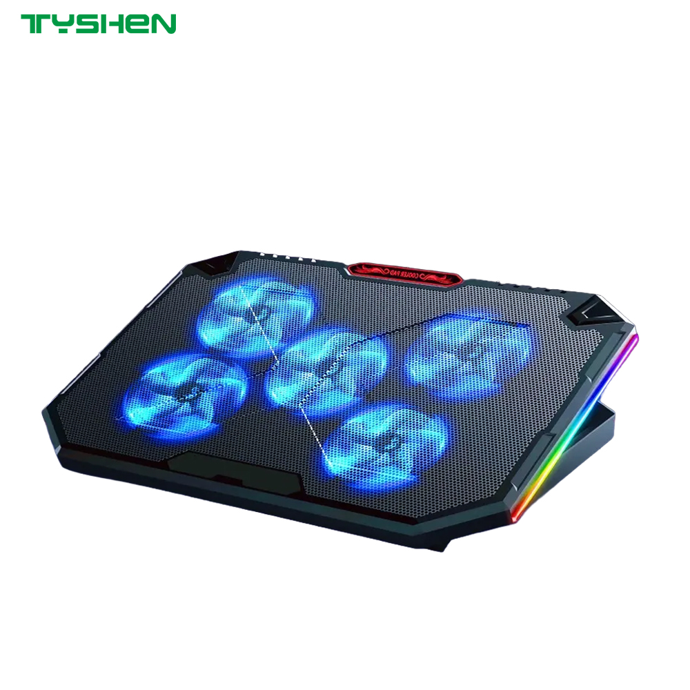 RGB Gaming Laptop Cooling Pad with 5 Fans and 7 Adjustable Heights