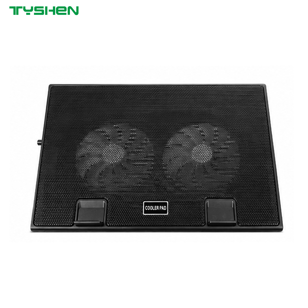 Dual Fan Laptop Cooling Pad with USB Ports and LED Lights