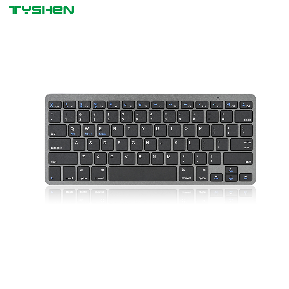 Dual Mode Round Keycaps Wireless Keyboard Bluetooth 2.4G with Stand Slim