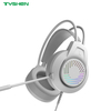 50mm Stereo Headphones With Ring RGB Light Dual Color Design Flexible Microphone