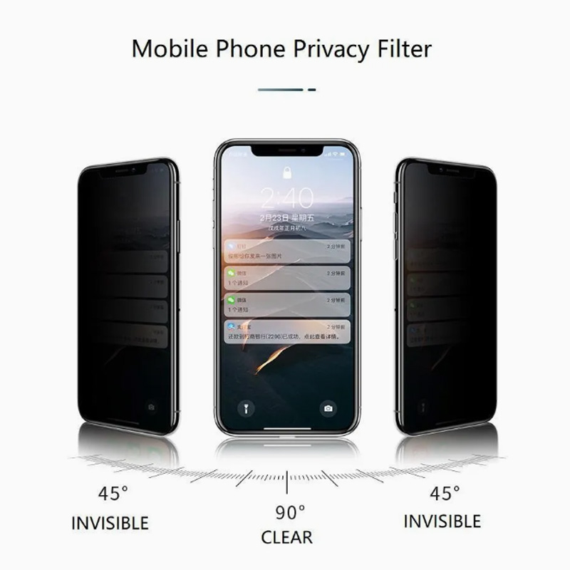 Wholesale Privacy Tempered Glass Screen Protector for iPhone 16 Pro Max 17 Pro Max Anti Spy Protection
