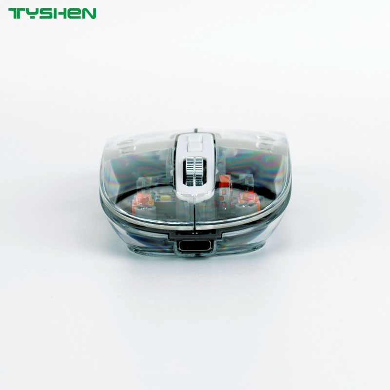 Crystal Transparent 2.4G & Bluetooth Dual-Mode 6 Keys Adjustable DPI Computer Mouse