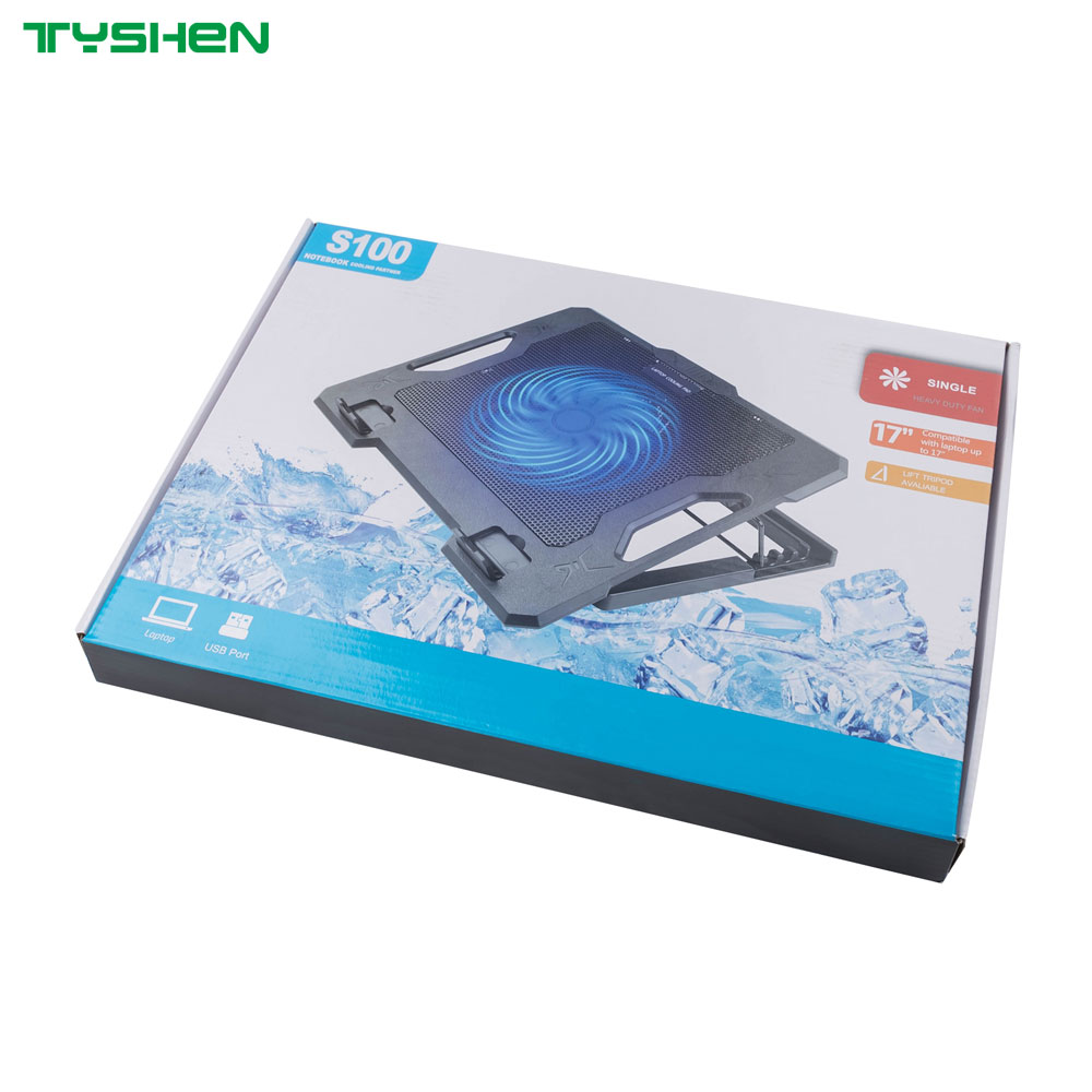 Wholesale LED Laptop Cooling Pad Single Fan Adjustable Height Anti Slip Stand