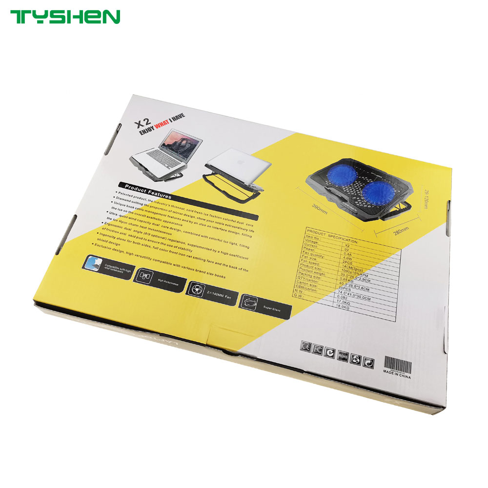 Wholesale Dual 14cm Fan USB Quiet Slim Portable Laptop Cooling Fan