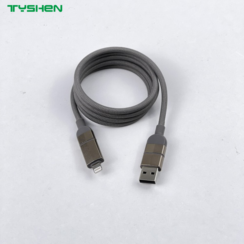 100/240W 4 in 1 Magnetic Braided Fast Charging Cable for Phone/Laptop/Tablet