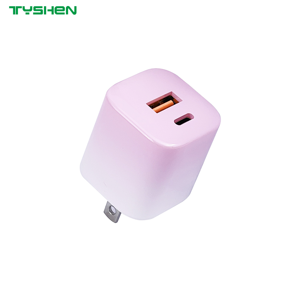 35W US Plug Mini Fast Charger with Dual Port USB&C Charger