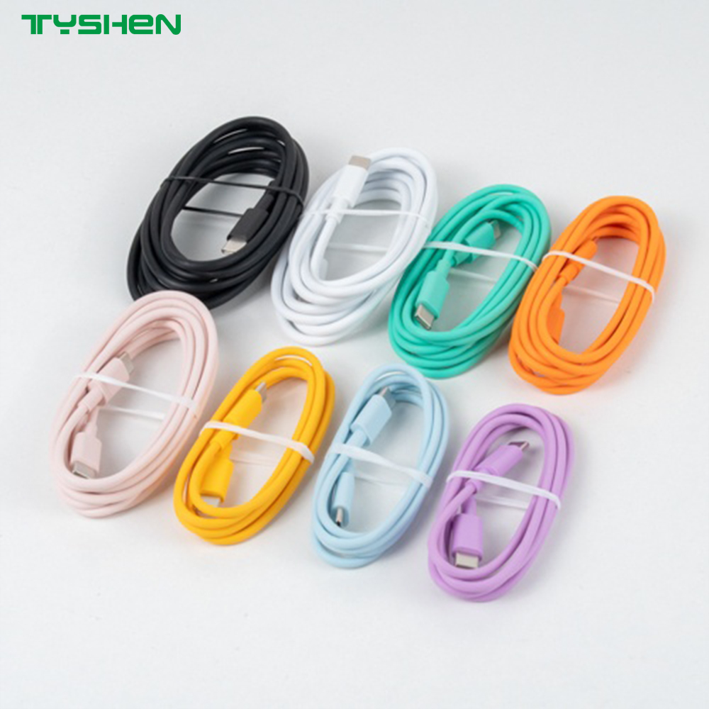 60W TPE USB-C to USB-C Fast Charging Cable for phone laptop