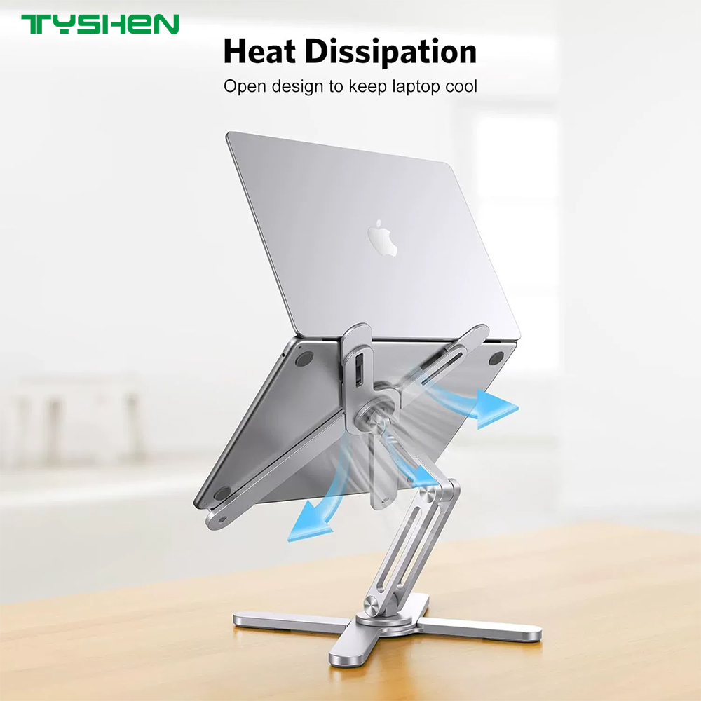 360° Rotating Aluminum Laptop Stand with Adjustable Height