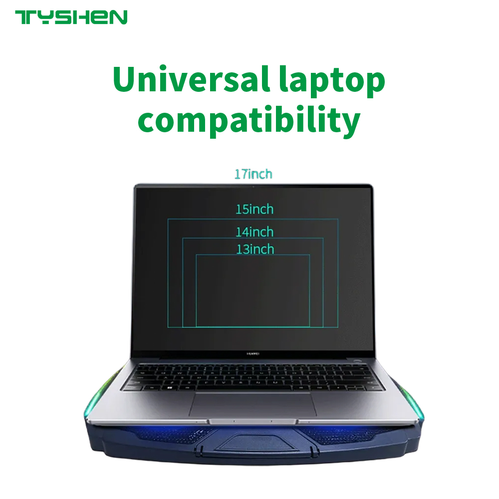Gaming Laptop Cooling Pad with RGB Lights and 2 Fan System