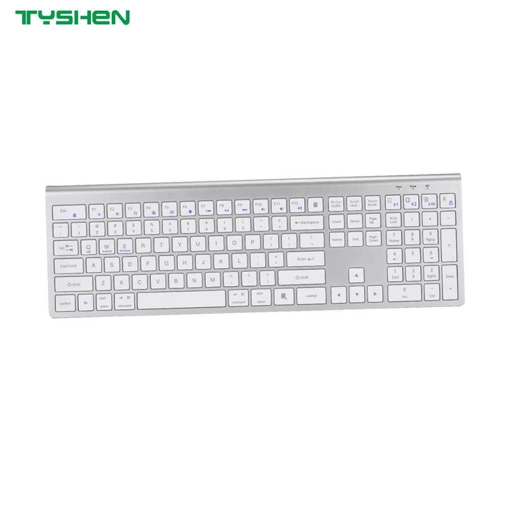 Tri-Mode Wireless 110 Keys Office Keyboard OEM Supplier Bluetooth 2.4G Rechargeable