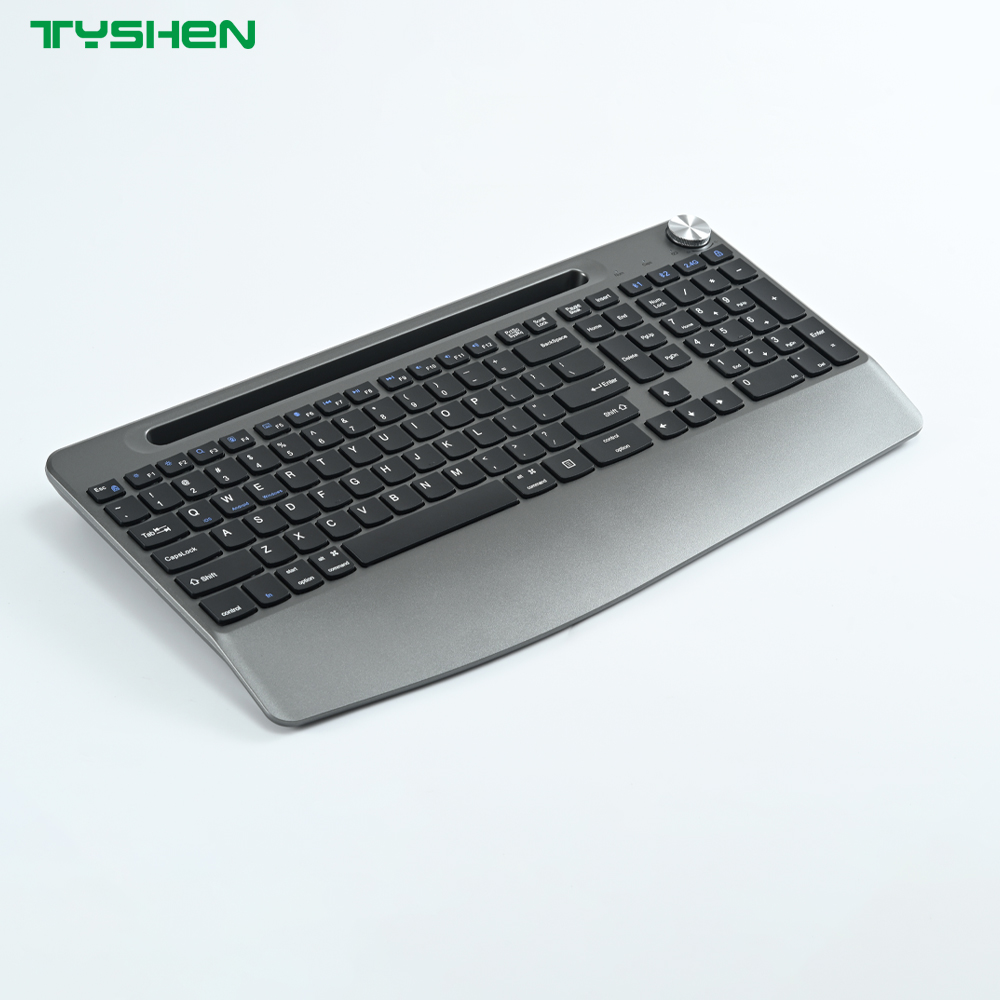 Wireless 108 Keys Full Size Office Keyboard with Bluetooth 2.4G Rechargeable
