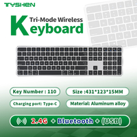 OEM Ultra Slim 110 Keys Aluminum Wireless Full Size Office Keyboard
