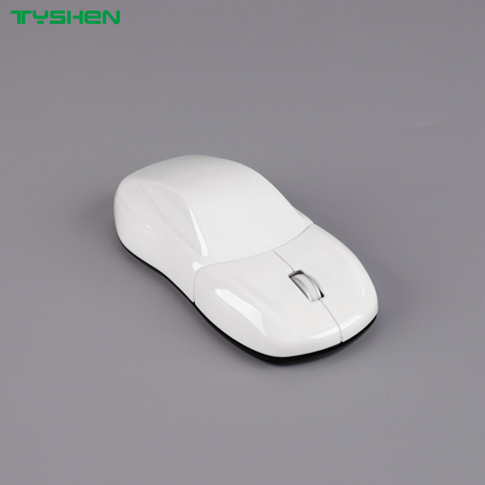 2.4G Wireless Car Shape Mouse Silent USB Optical Mouse White Minimalist Design
