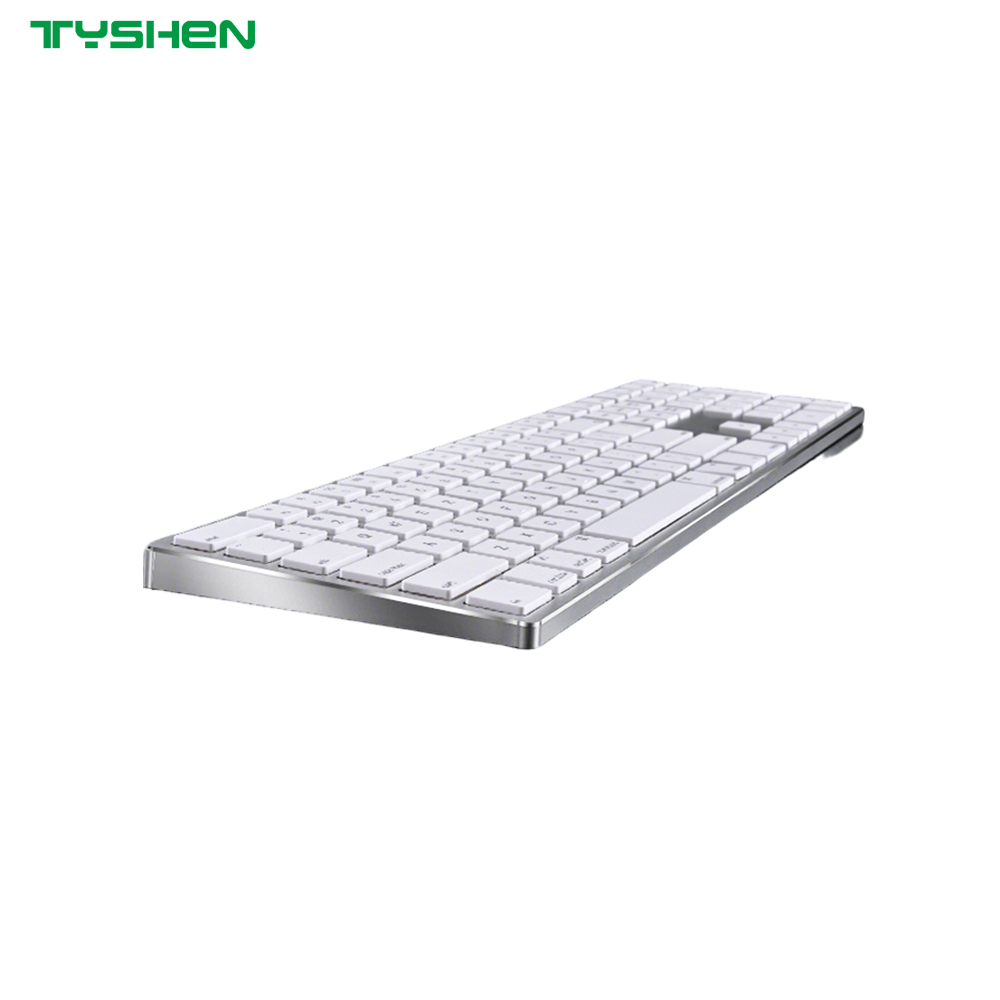Ultra Slim Aluminum Wired 110 Keys Office Keyboard for Desktop Computer