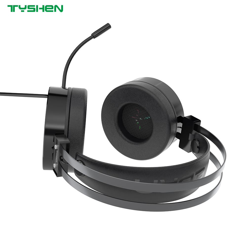RGB Wired Headset 50mm Stereo Headphones With Noise Cancelling Microphone USB 3.5mm