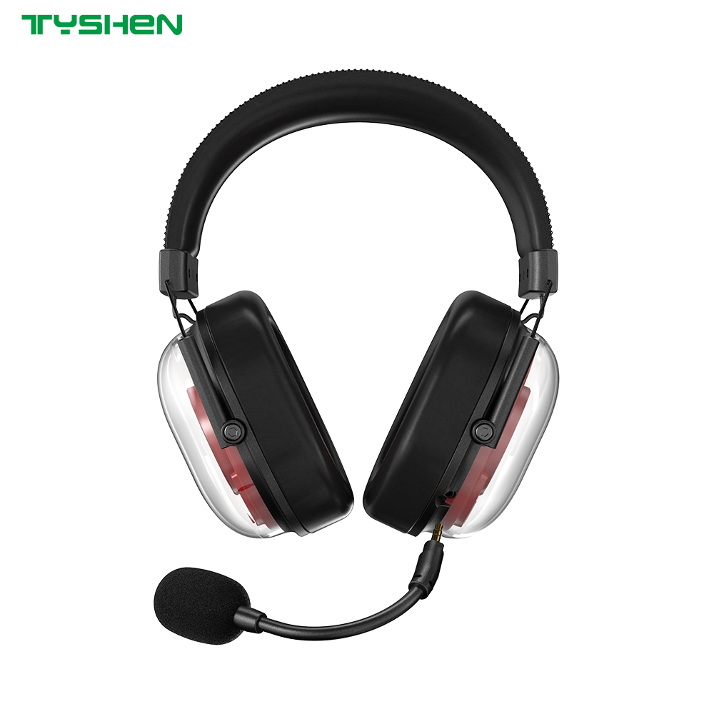Bluetooth 6.0 2.4G Wireless RGB Gaming Headset Foldable Mic Low Latency