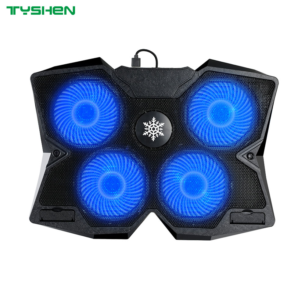 Butterfly Design Quad Fan High Airflow Anti-Slip Cooling Stand for 17-Inch Laptop