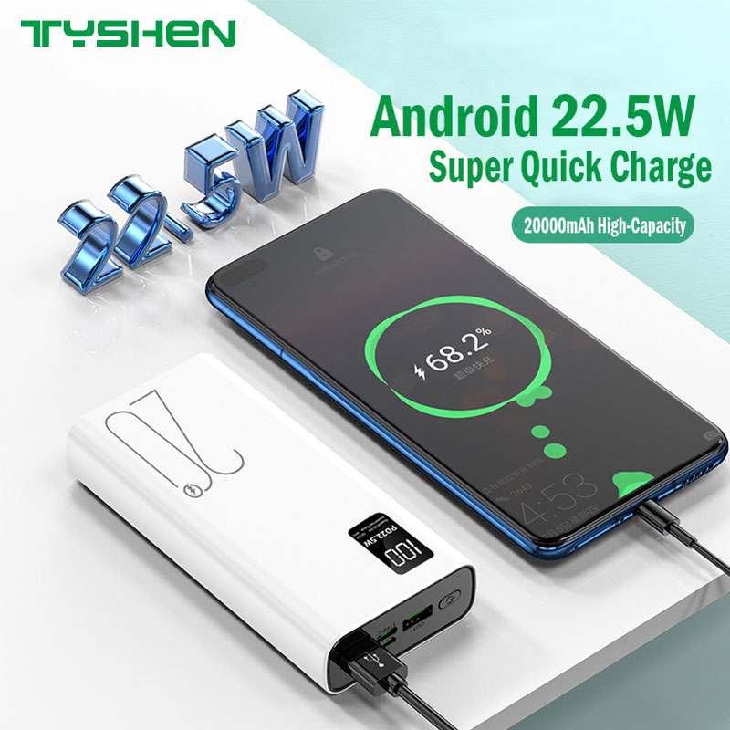 Super Quick Charge Power Bank 20000mAh 22.5W Pd20W Compatible