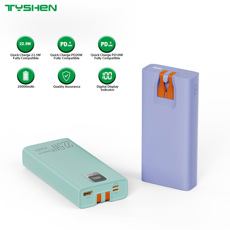 20000mAh Quick Charge Power Bank with Type-C&Lighting Cable Output